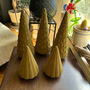 5 Creative Co-Op Flocked Christmas Trees Decorative Plastic Tree